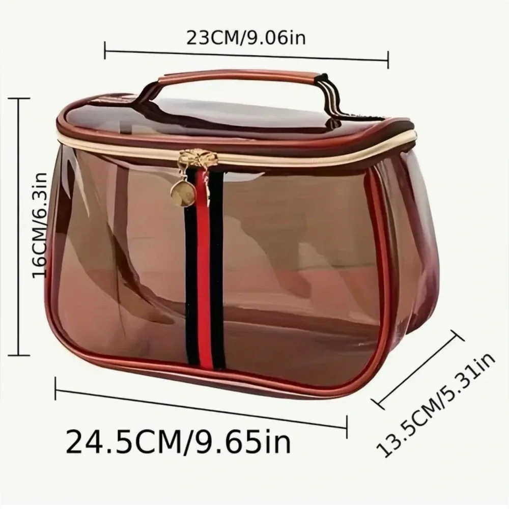 ELEGANT PURPLE TRANSPARENT COSMETIC BAG